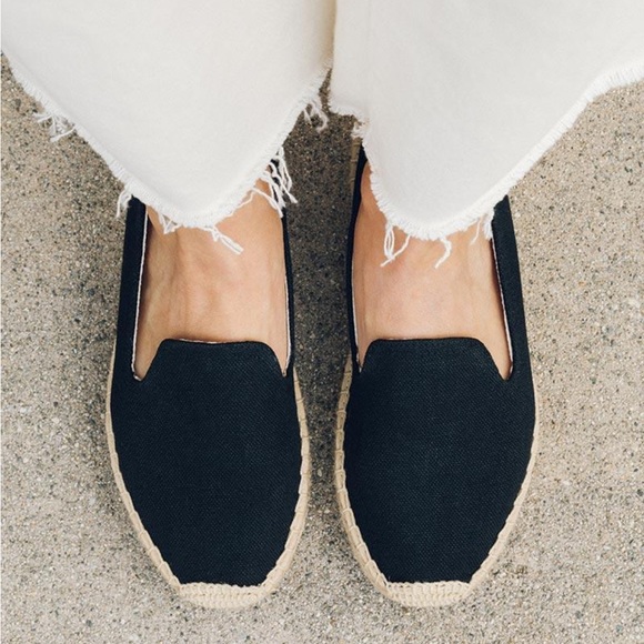 Soludos Shoes - SOLUDOS The Seville Smoking Slipper Platform in Black